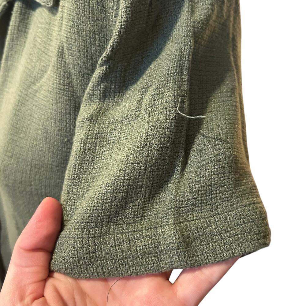 Vintage Green Cropped Button Down Shirt Womens Sz Medium Coastal Cowgirl Cottage - Picture 8 of 16